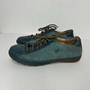 Born Blue Leather Oxfords Fashion Sneakers Womens Sz 11 M/W 43 EU Retro Casual